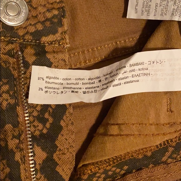 Zara Brown Snakeskin Print Jean - Picture 11 of 11